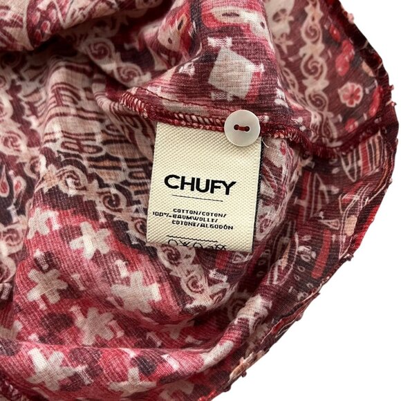 Chufy Nile Tales Floral Peasant Blouse‎ Red S Balloon Sleeve Boho Cottagecore - Picture 9 of 13